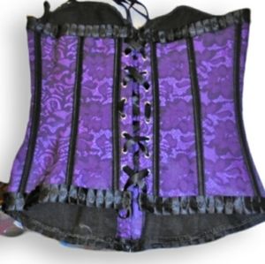 Purple Black Corset Bustier One Size